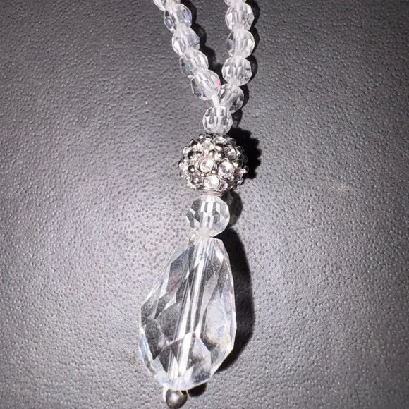 Swarovski Silver Crystal Drop Necklace - Picture 2 of 5
